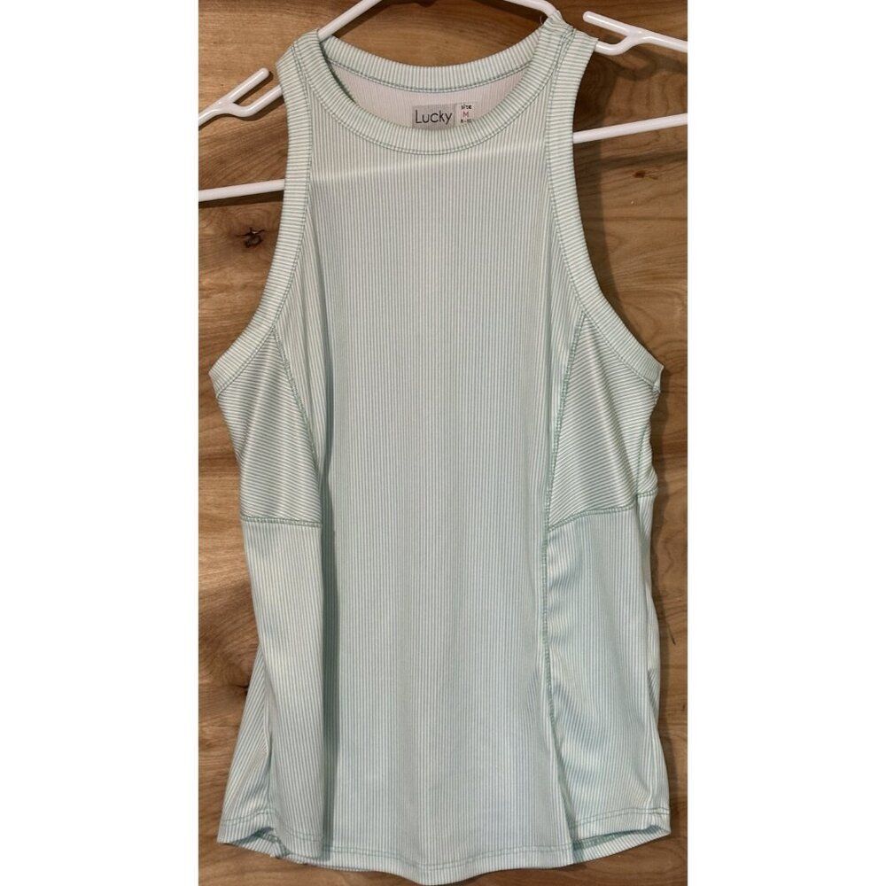 Lucky In Love Medium Striped Racerback Sleeveless Tank Top